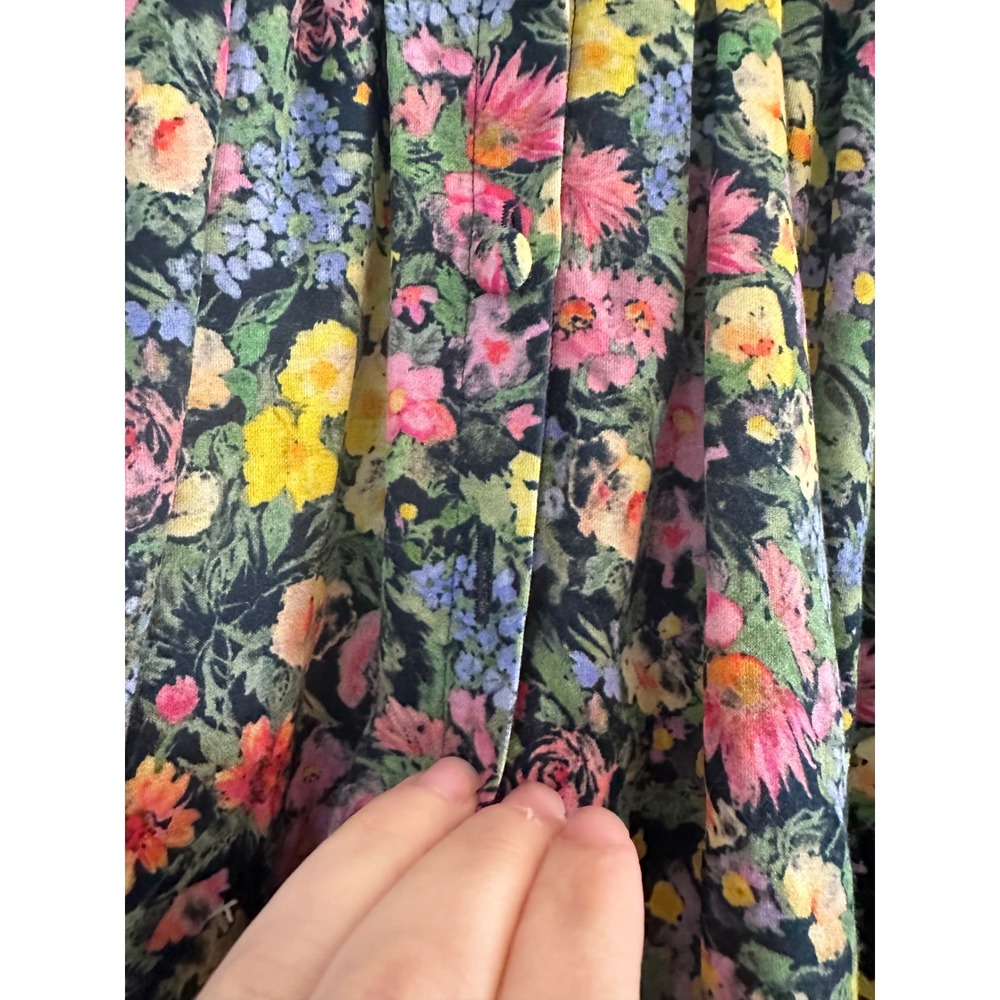 LoveShackFancy Silk Cotton Floral Ruffle Blouse Long Sleeve Multicolor Small - Picture 4 of 7